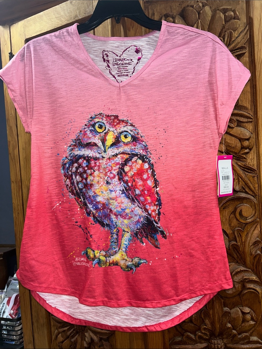 NWT Leoma Lovegrove medium owl ombre tee